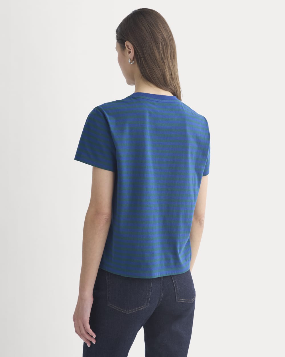 The Box-Cut Tee in Essential Cotton | Navy Peony/Dark Sea | No Pocket - Image 6