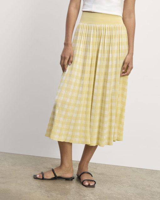 Alternative view of The Pleated Skirt | Bone / Parsnip Gingham