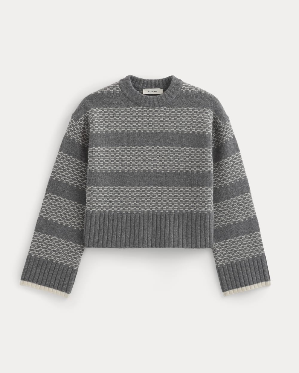 Nordic Cropped Boxy Crew in Luxe Merino | Heathered Mid Grey - Image 2