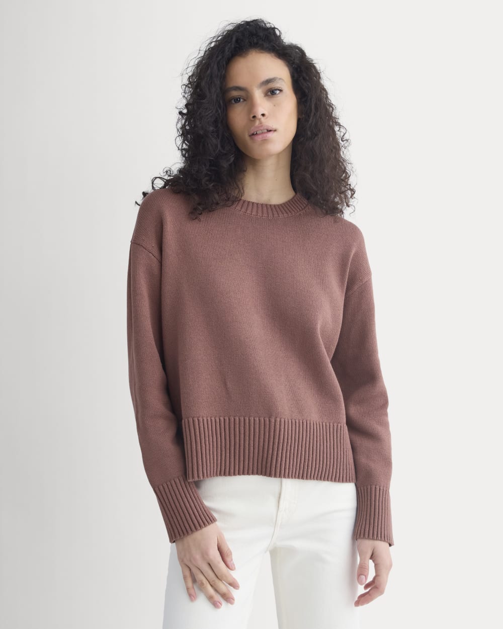 The Boxy Sweater in Everyday Cotton | Mocha - Image 4