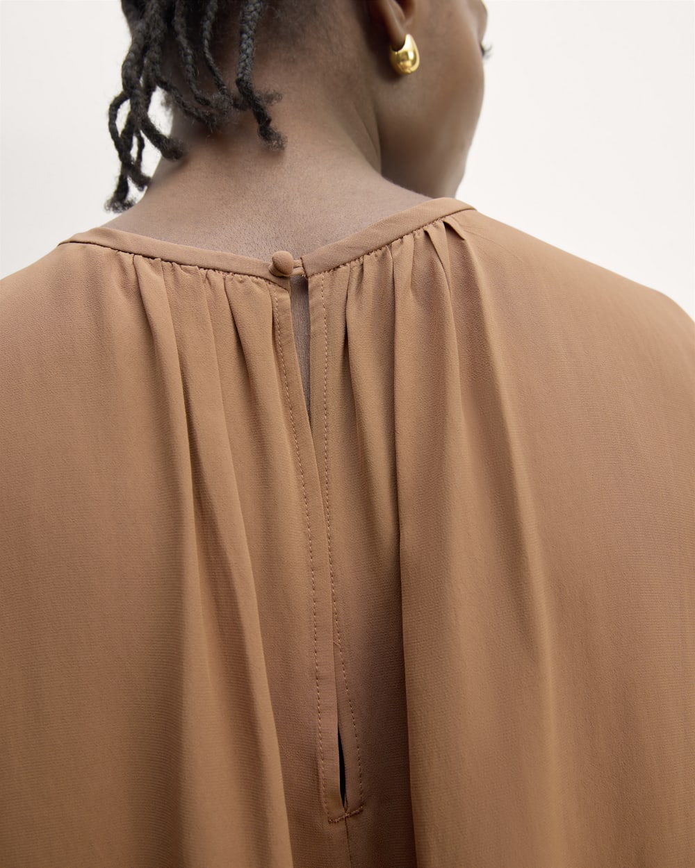 The Gathered Neck Top | Carob Brown - Image 5