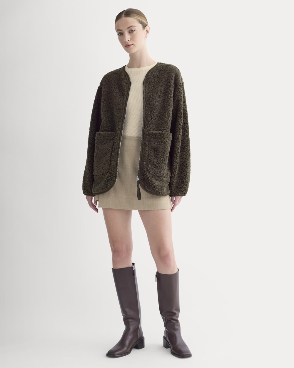 Reversible Teddy Jacket | Coffee Bean - Image 5