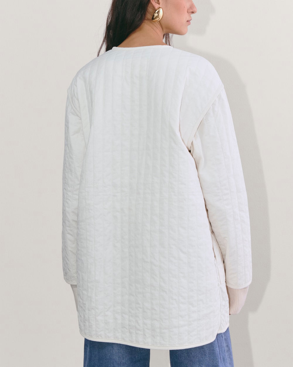 The Midi Quilted Liner | Bone - Image 7