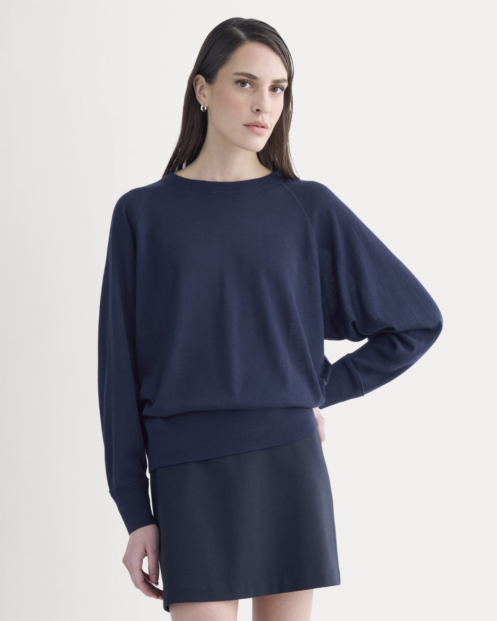 Raglan Sweater in Ultrasoft Merino | Rich Navy - Image 3