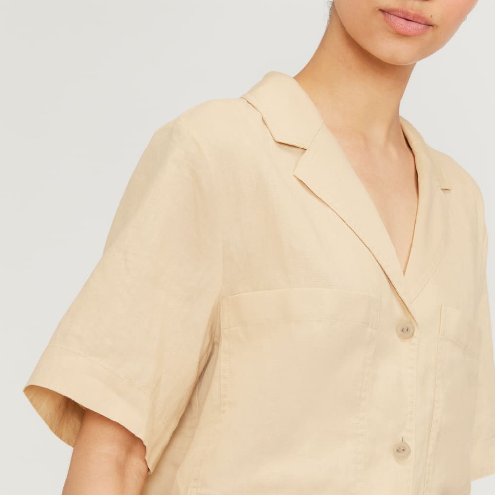 The Linen Workwear Shirt | Warm Khaki - Image 4