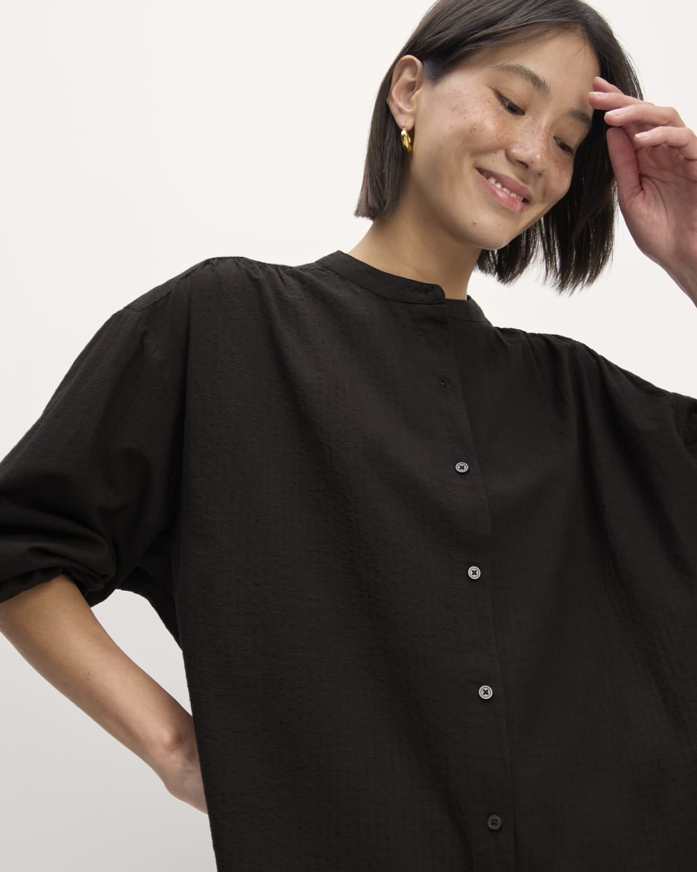 The Gauze Oversized Shirt | Black - Image 4