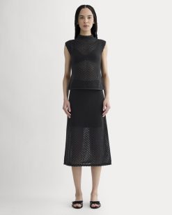 The Lace Knit Skirt | Black