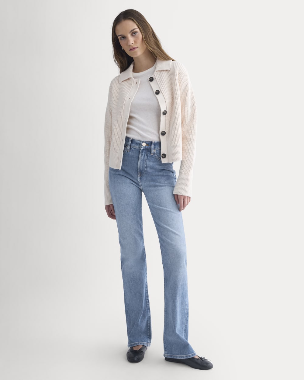 Shrunken Cardigan in Everyday Cotton | Canvas - Image 3