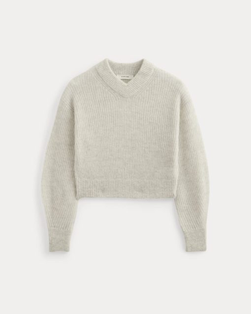 Alternative view of Cropped Cocoon Sweater in Alpaca | Almond