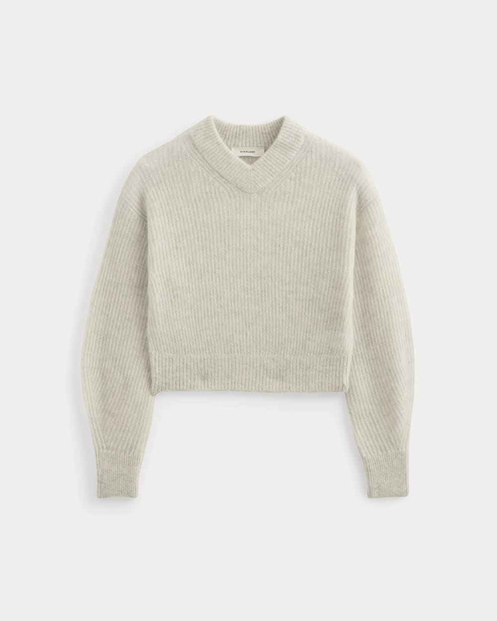 Cropped Cocoon Sweater in Alpaca | Almond - Image 2