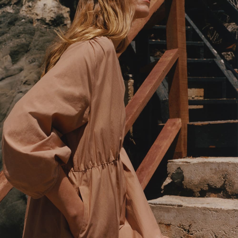 The Poplin Tiered Dress | Caramel - Image 7