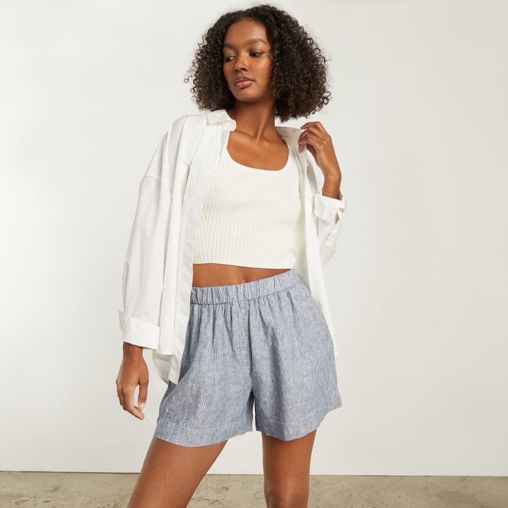The Linen Boxer Short | Blue / White Pinstripe - Image 6