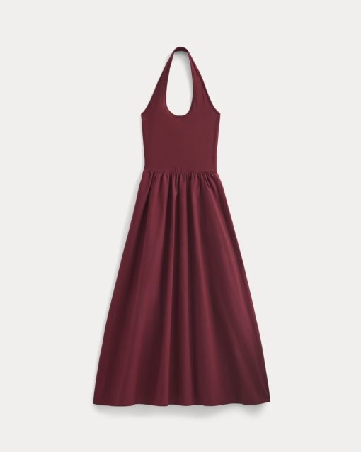 Alternative view of Halter Dress in Ultrasoft Cotton | Pomegranate