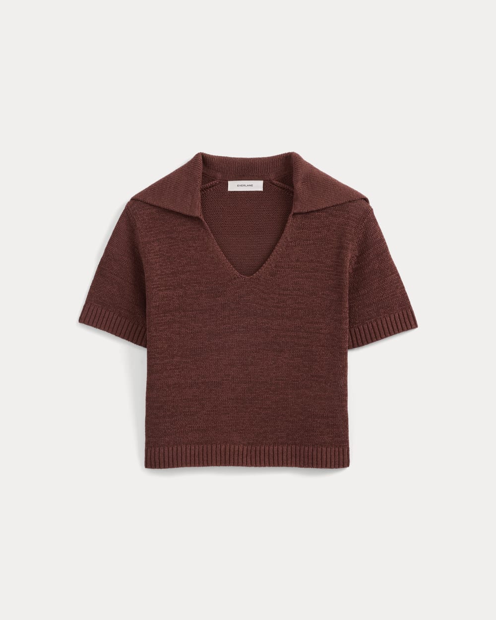 Open Collar Polo | Henna Red - Image 2