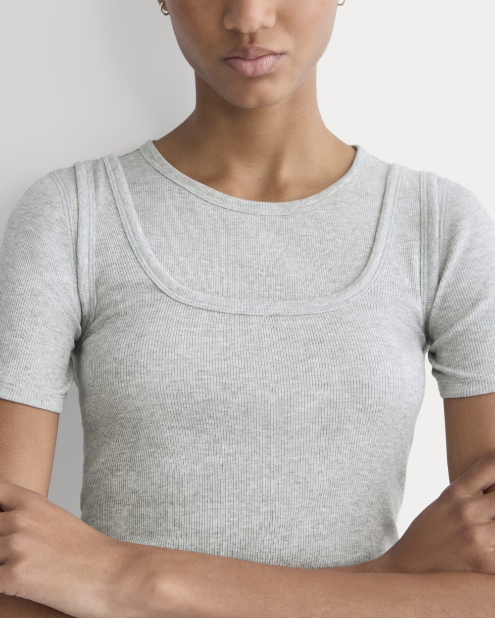 The Luxe Rib Square-Neck Tank | Classic Heather Grey - Image 6