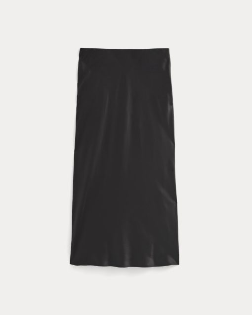 Alternative view of Slip Skirt in Silk Charmeuse | Black