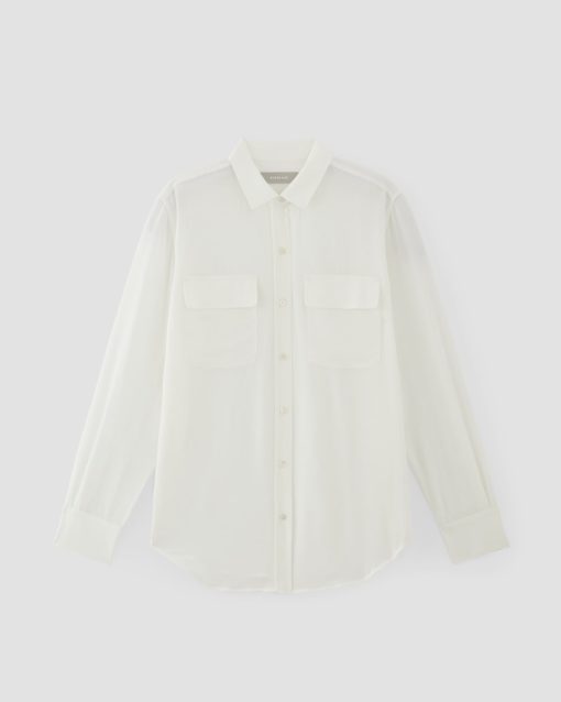 Alternative view of The Utility Shirt in Washable Silk | Off-White