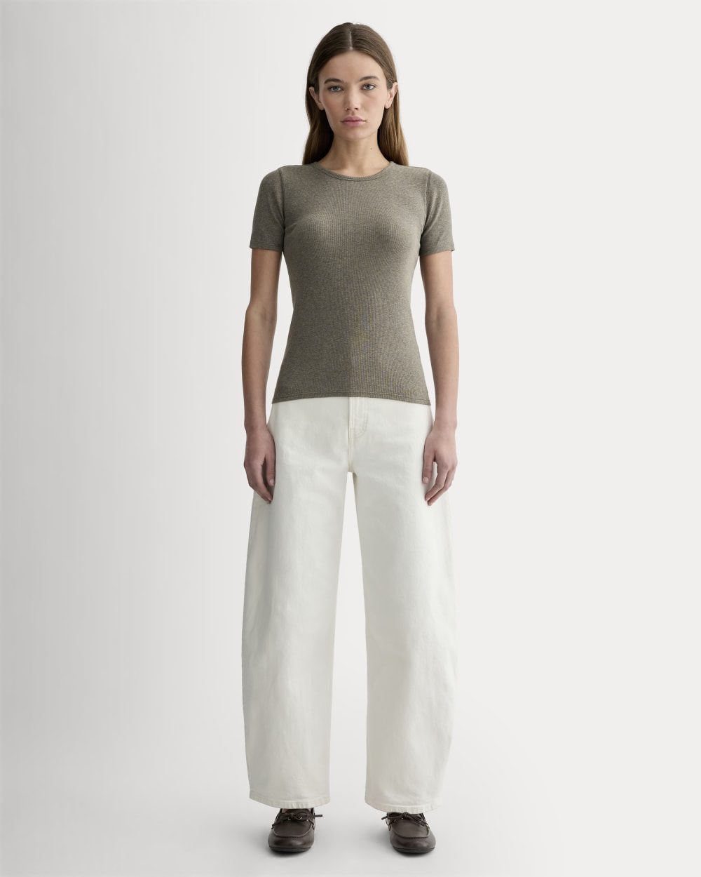 The Luxe Rib Crew | Heathered Fatigue - Image 3