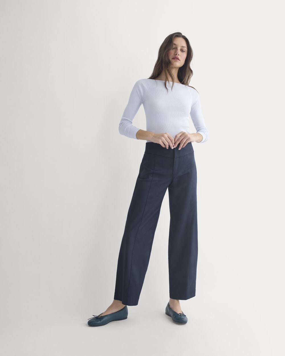 Tailored Drape Seam Pant | Navy - Image 3