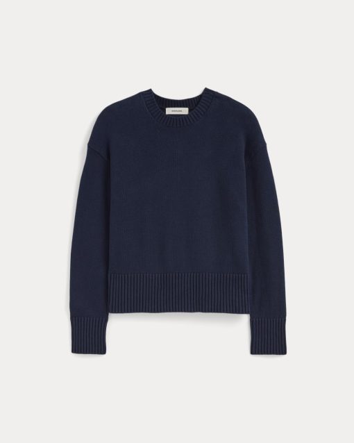 Alternative view of The Boxy Sweater in Everyday Cotton | Navy