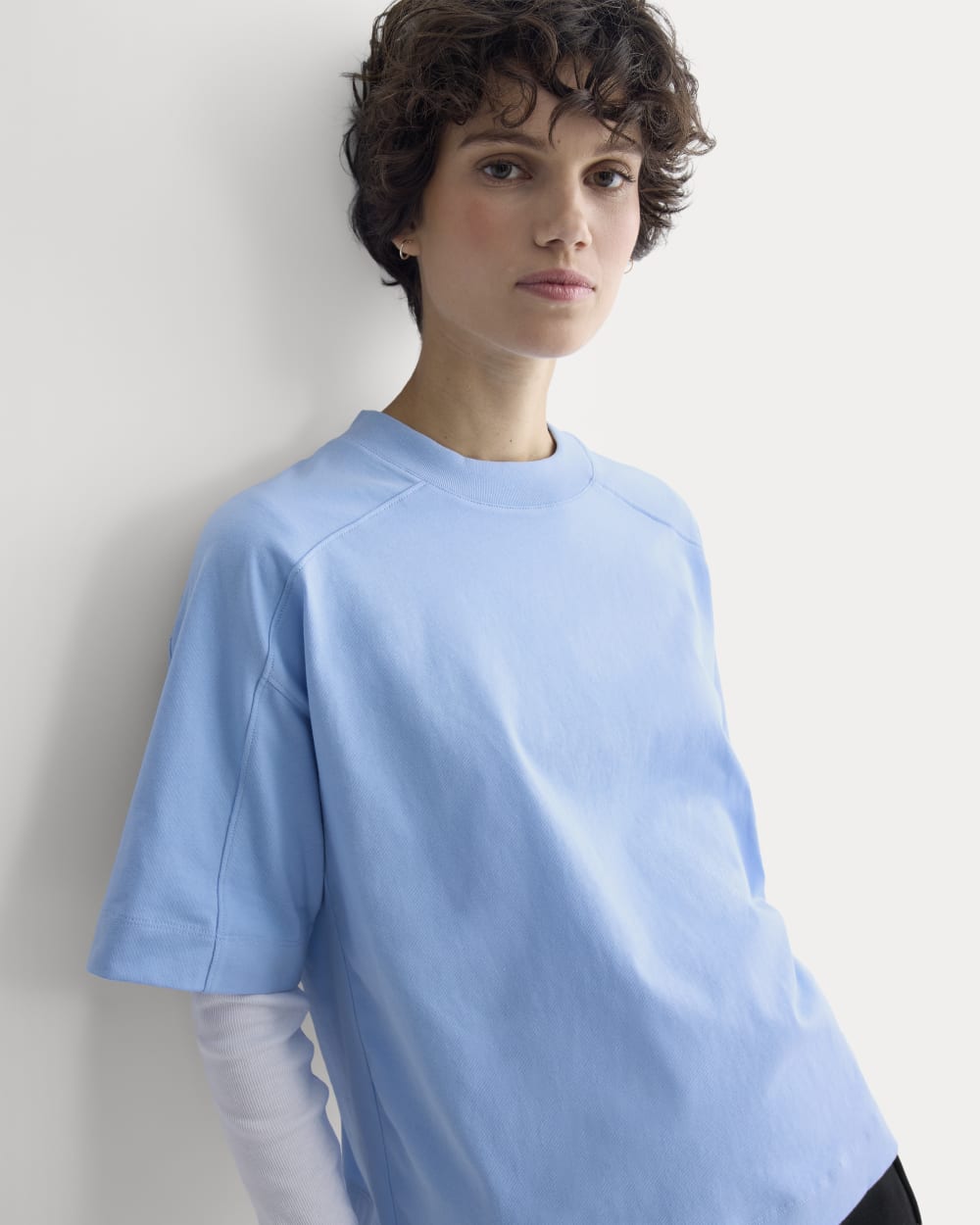 Oversized Seamed Tee | Open Air Blue - Image 4