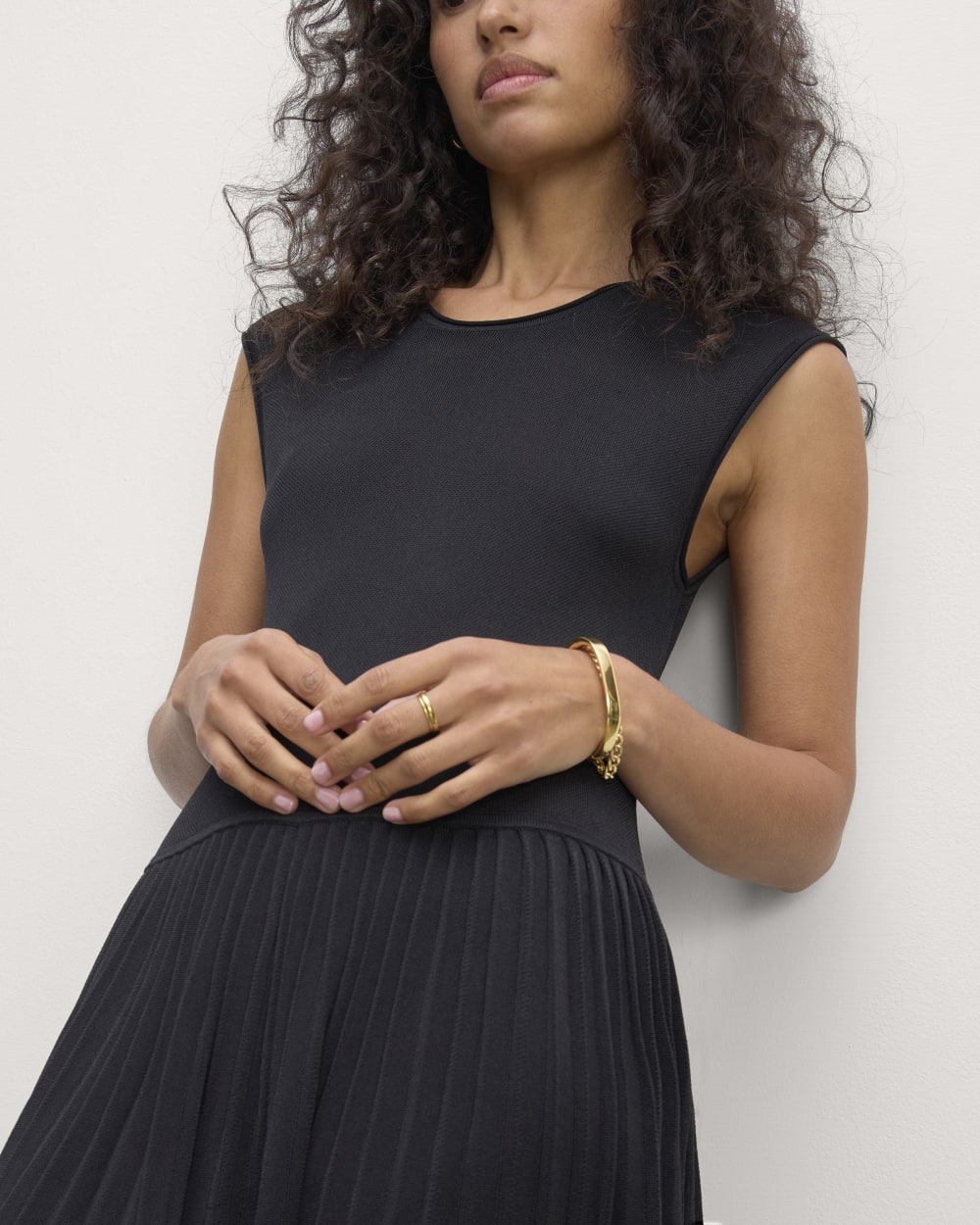 The Knit Pleated Dress | Black - Image 4