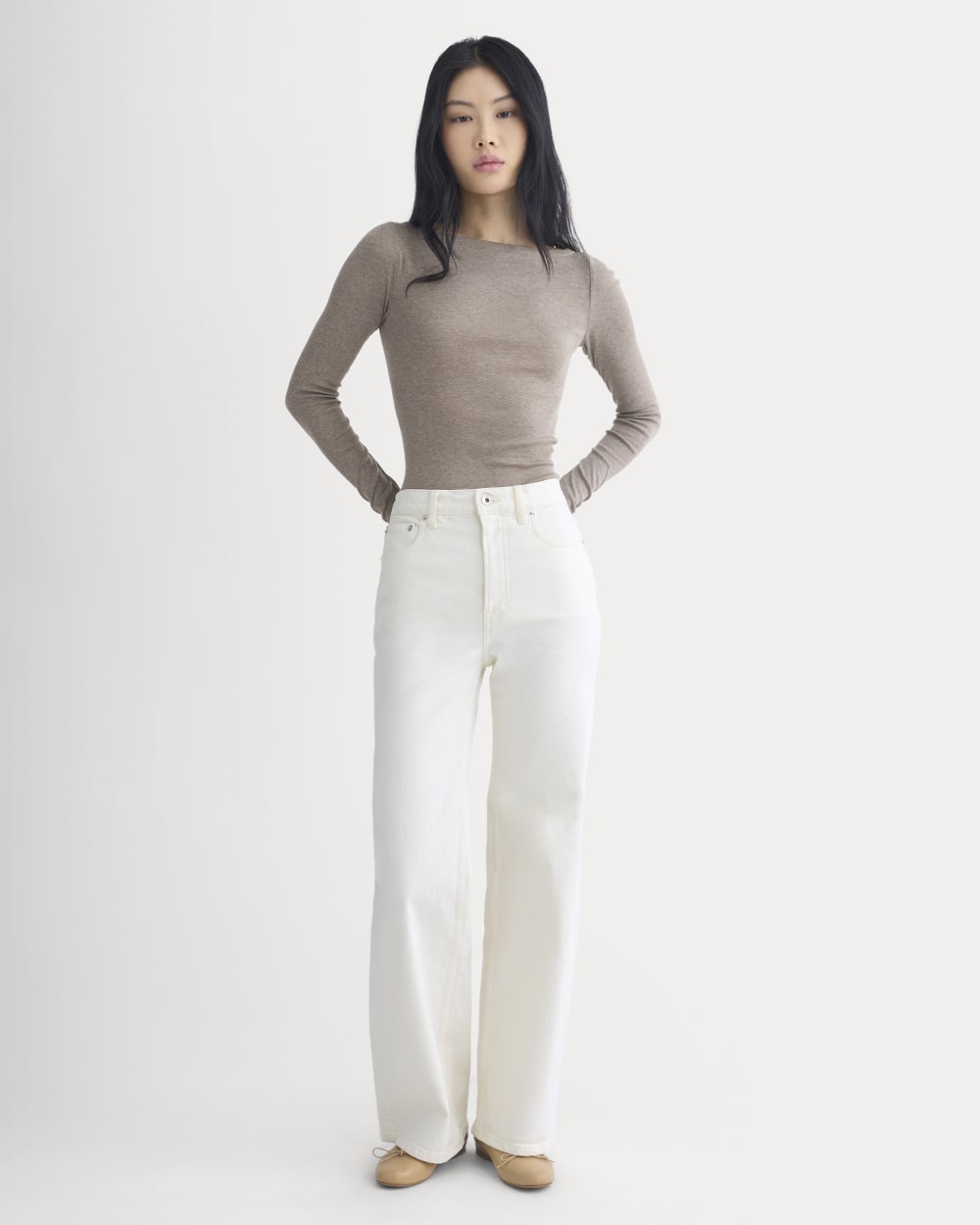 Tissue Boatneck Top | Heathered Chocolate Chip - Image 5