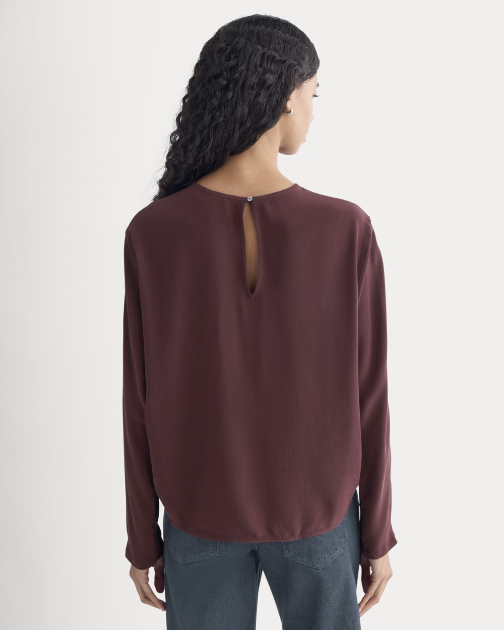 Dolman Top in Washable Silk | Deep Plum - Image 5