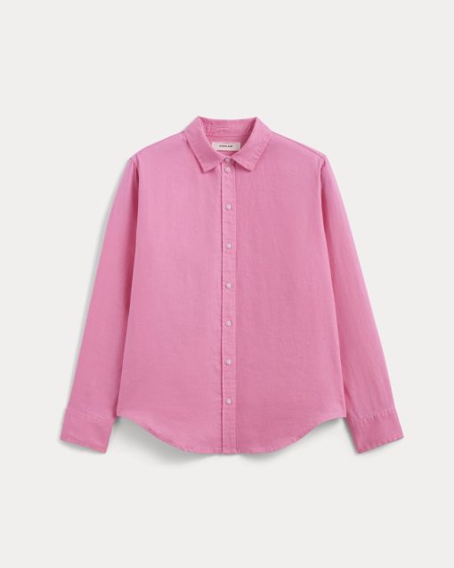 Alternative view of The Must-Have Shirt in Linen | Deep Pink