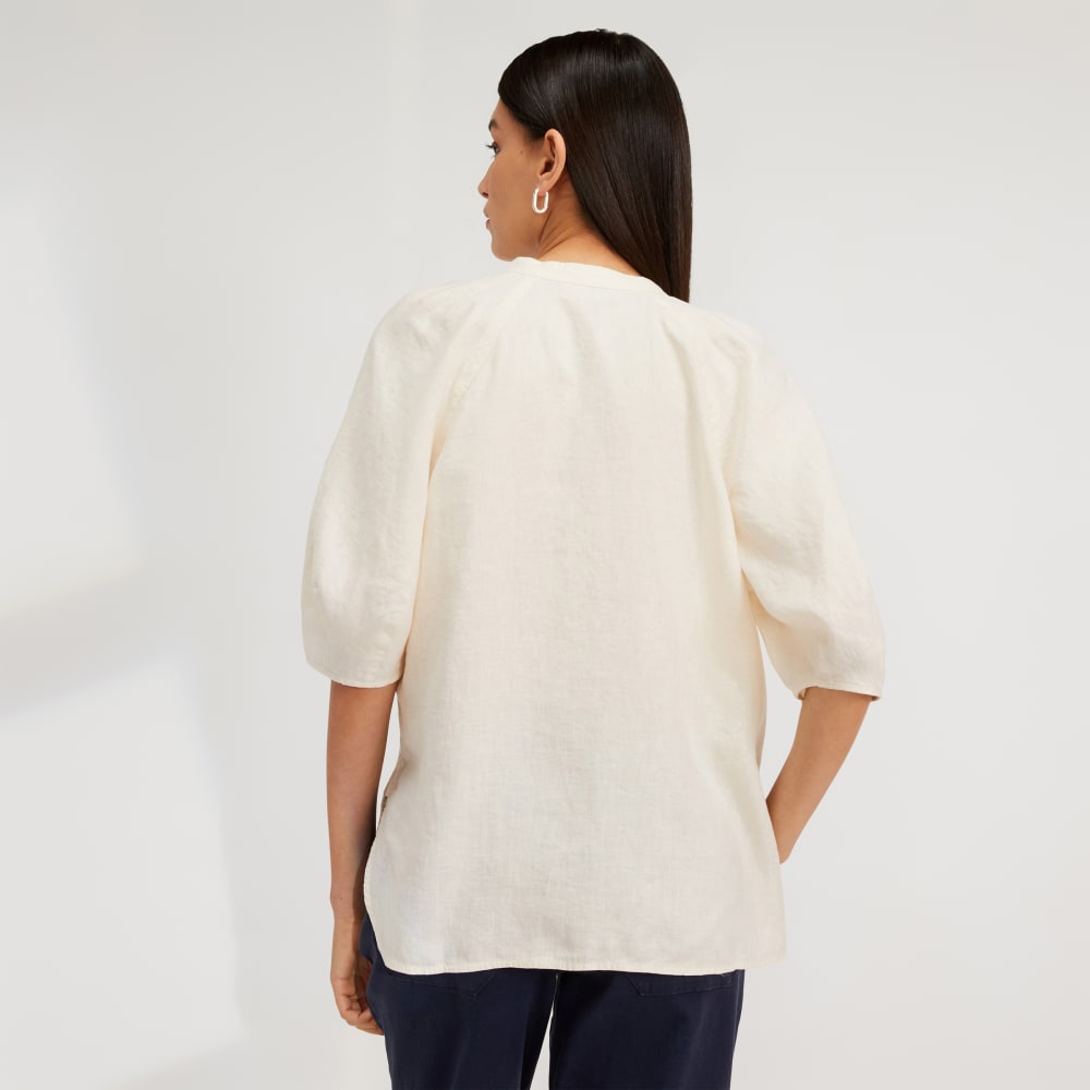 The Linen Puff Sleeve Shirt | Canvas - Image 3