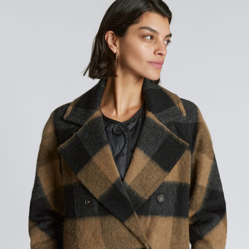 The Brushed Italian ReWool® Peacoat | Camel Buffalo Check - Image 7