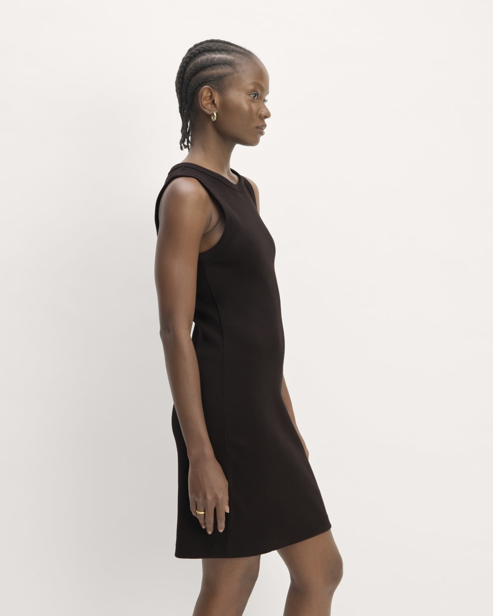 The Ribbed Mini Dress | Black - Image 3