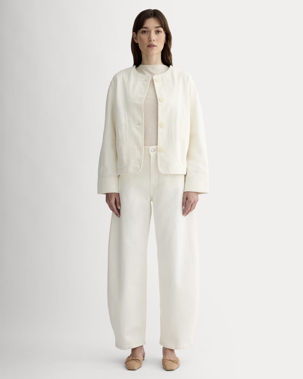 The Denim Barrel Jacket | Calico Ecru - Image 3