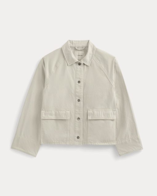 Alternative view of Cropped Denim Jacket | Garment-Dyed Sand