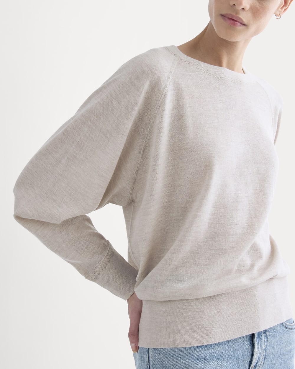 Raglan Sweater in Ultrasoft Merino | Heathered Oat - Image 4