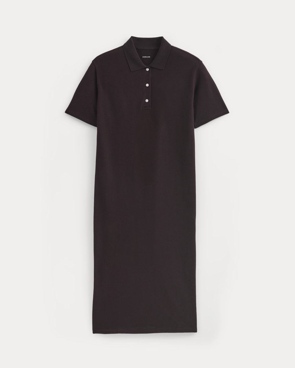 Pique Polo Short-Sleeve Dress | Dark Chocolate - Image 2