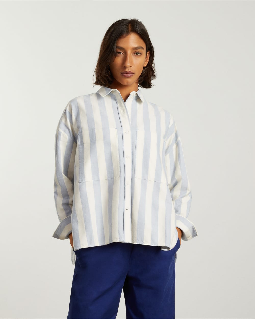 The Boxy Oxford | Blue / White - Image 3