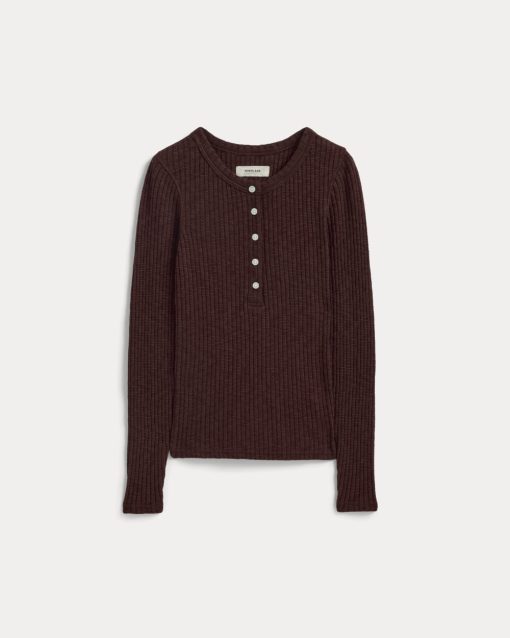 Alternative view of The Cozy Rib Henley | Dark Mahogany