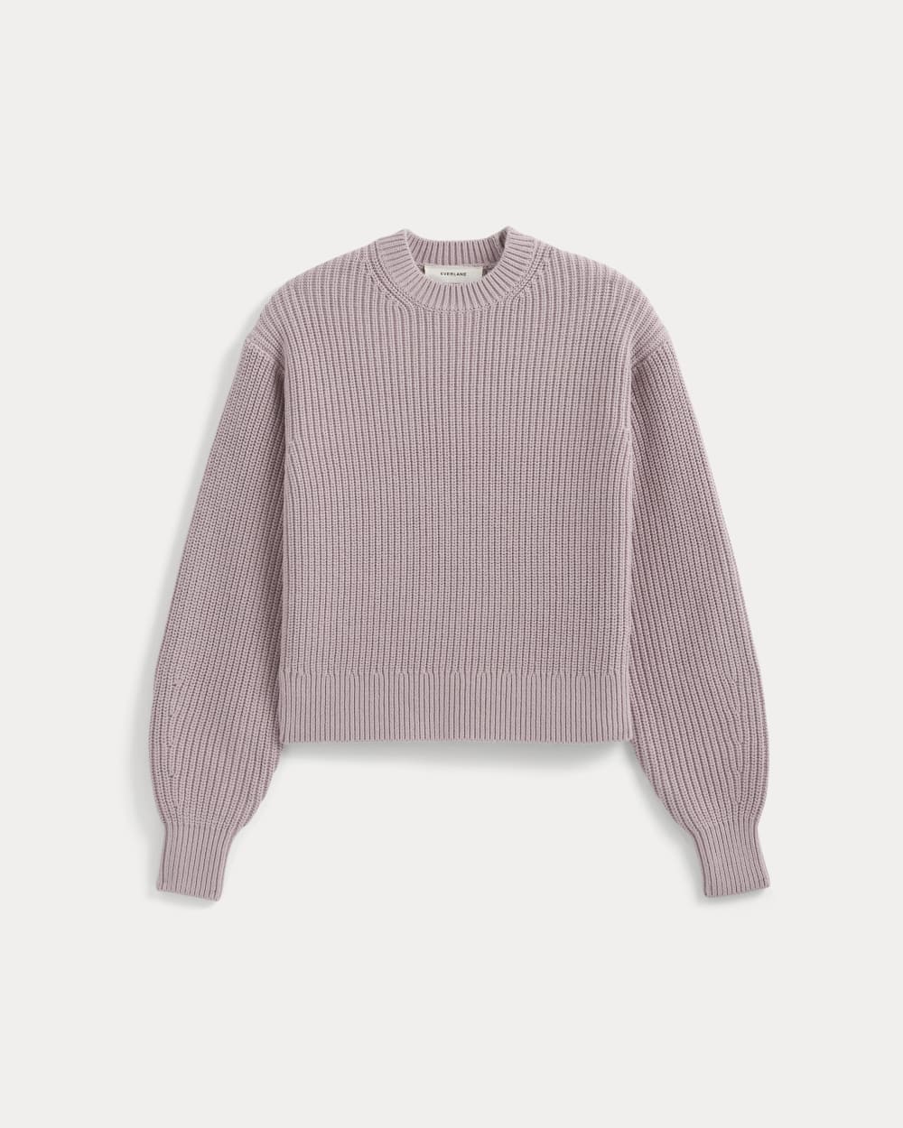 Cropped Ribbed Crew in Everyday Cotton | Burnished Lilac - Image 2