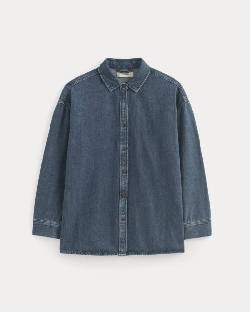 Alternative view of The Oversized Denim Shirt | Tungsten Blue Stone
