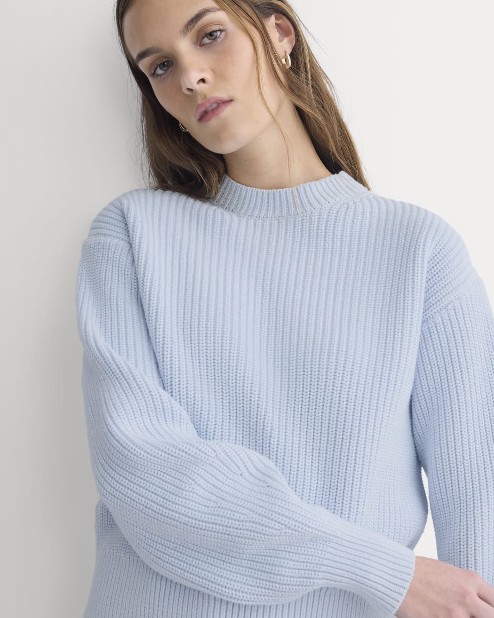 Cropped Ribbed Crew in Everyday Cotton | Skywriting - Image 4