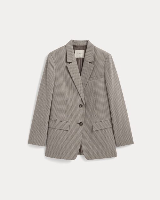 Alternative view of The Oversized Blazer in Buttersmooth | Deep Taupe Mini Gingham