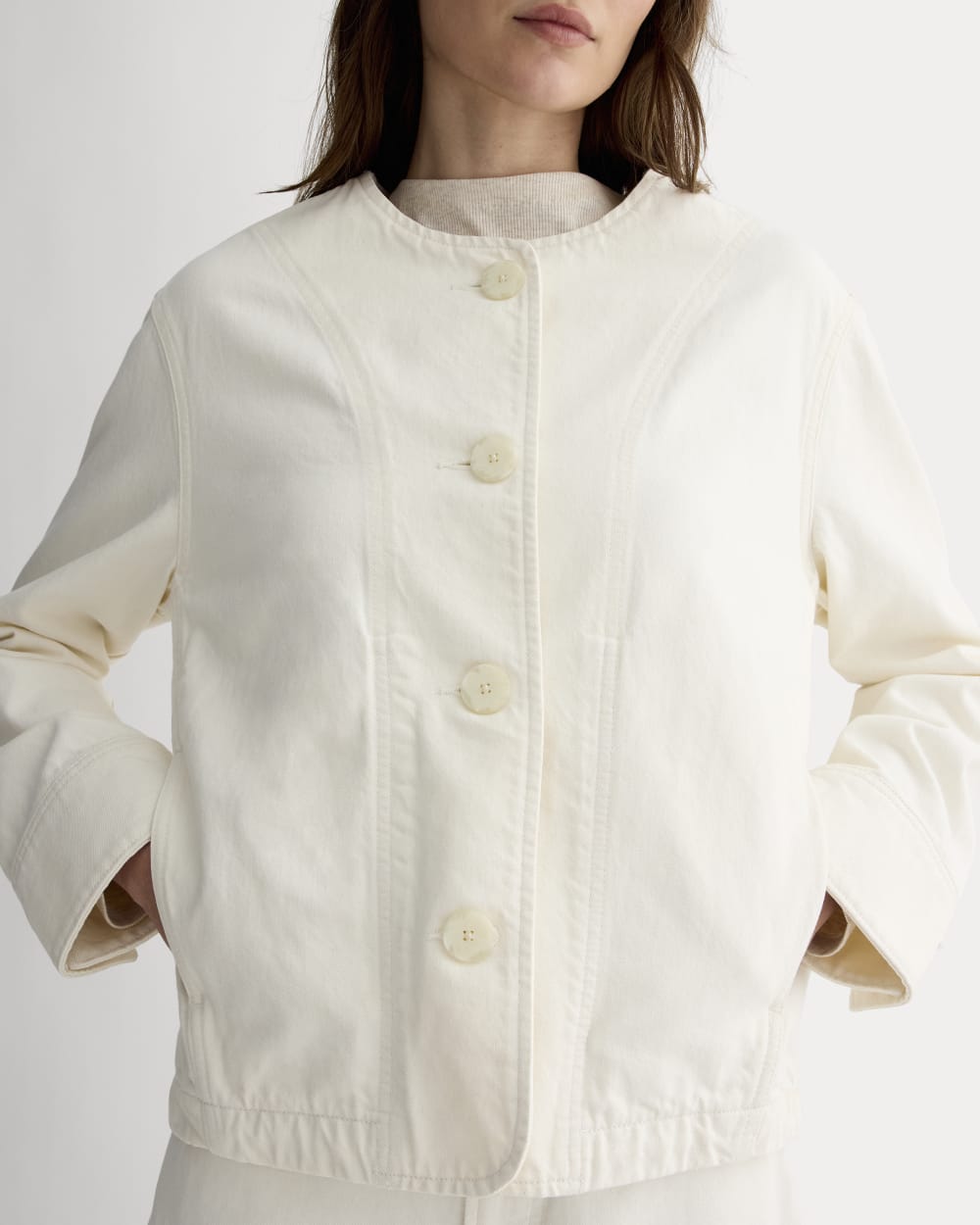The Denim Barrel Jacket | Calico Ecru - Image 4