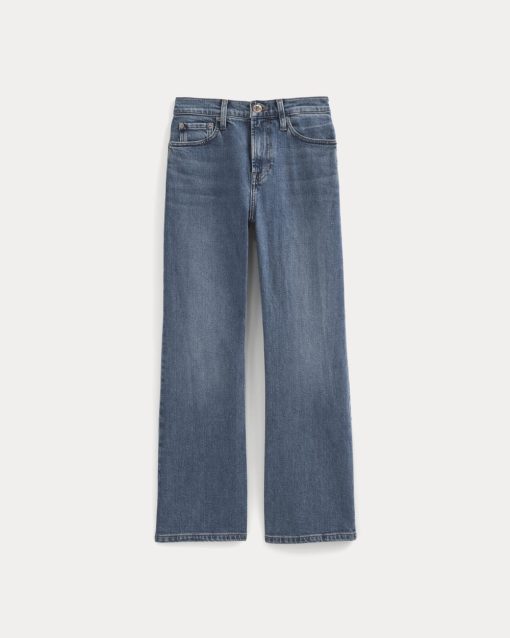 Alternative view of High-Rise Kick Flare Jean | Washed Indigo