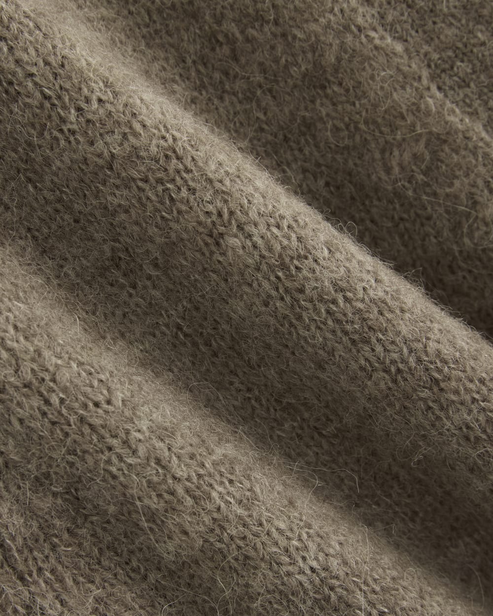 High V Cropped Cardigan in Alpaca | Taupe Melange - Image 8
