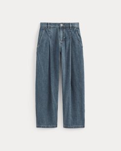 Alternative view of The High Rise Pleated Jean | Mid Indigo