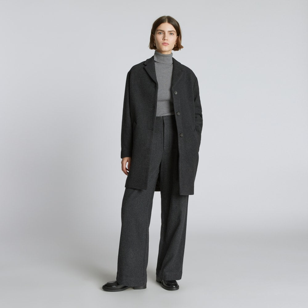 The Italian ReWool® Cocoon Coat | Heathered Black - Image 6