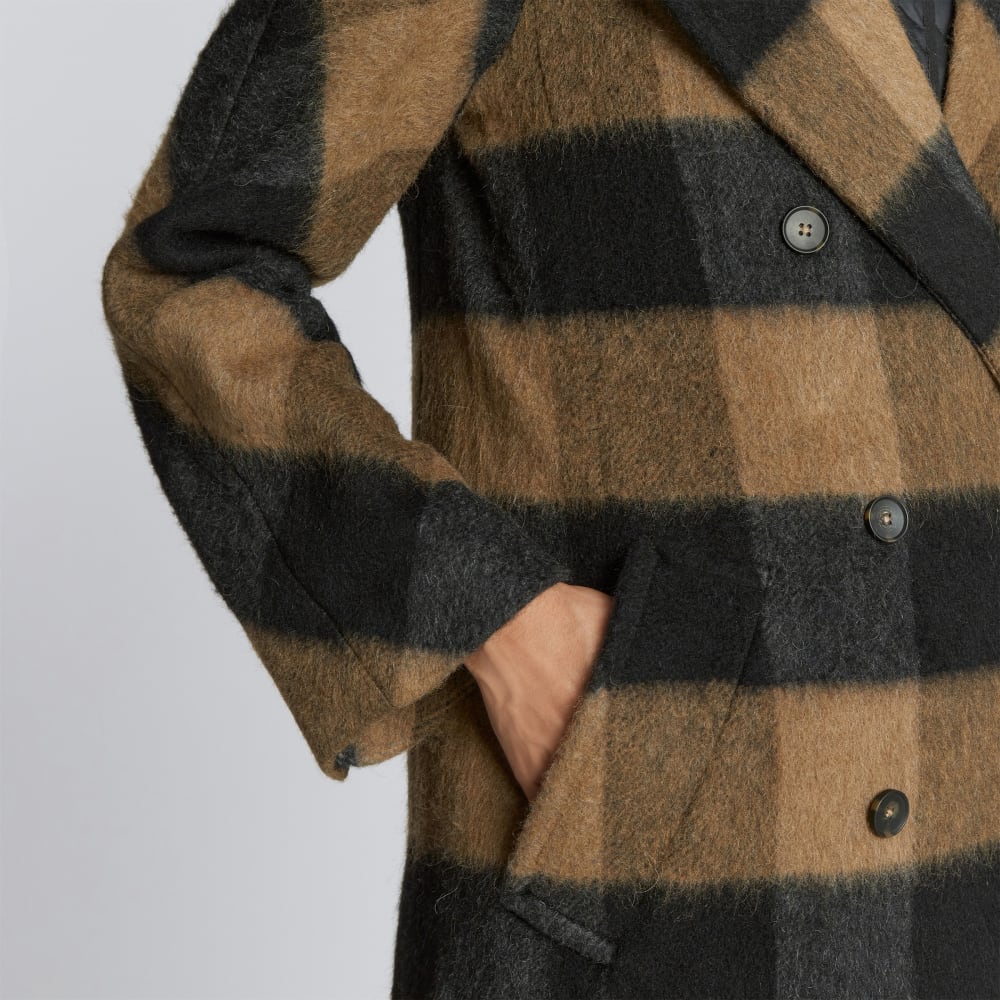 The Brushed Italian ReWool® Peacoat | Camel Buffalo Check - Image 8