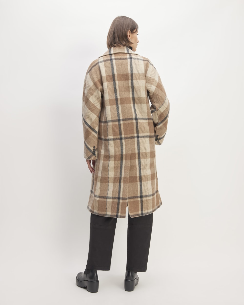 The Italian ReWool® Long Peacoat | Heathered Charcoal / Cornstalk / Toasted Coconut / Biscotti - Image 5