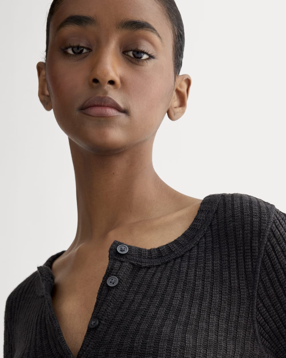 The Cozy Rib Henley | Black - Image 4